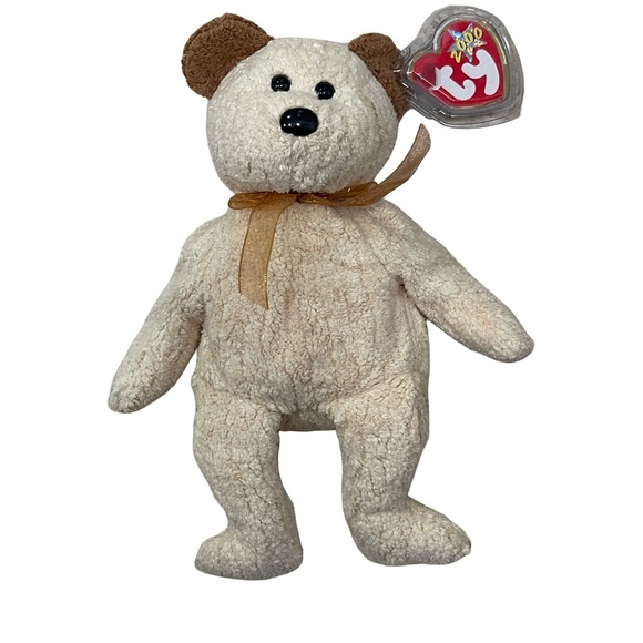 Huggy 2000 TY Cream and Brown Teddy Bear - Picture 1 of 6